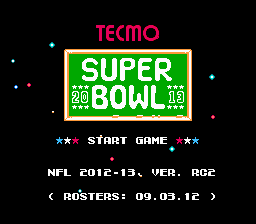 Tecmo Super Bowl 2013 (TecmoBowl.org hack) Title Screen